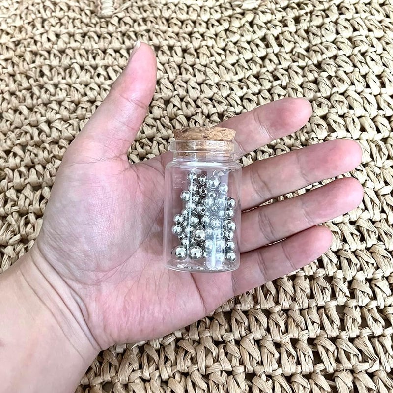 EWEIGEER 8 pcs 45ml Small Glass Bottles with Cork Stopper,Spice Vials Jars,Cute Storage Jar,Wishing Bottle 37x60mm(1.46x2.36inch) - Image 3